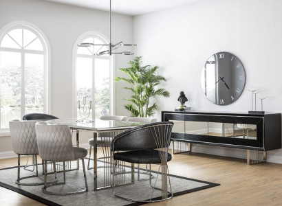 Essgruppe Esszimmer Garnitur Esstisch Set Sideboard Luxus Möbel 4 Stühle Tisch